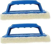 Alipis 2Pcs Heavy Duty Shower Scrub Brush Ergonomic Handle Cleaning Pads for Bathroom and Kitchen Reusable Scrubber for Tiles Tubs and Sinks