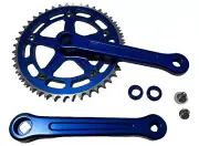 ProBMX 3 Piece Aluminium Crank Set Dark Blue Old School BMX Style Modern Quality