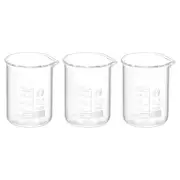 3Pcs 50ml Low Form Glass Beaker 3.3 Glass Graduated Measuring Cups 46 x 60mm