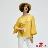 在飛比找momo購物網優惠-【BRAPPERS】女款 後領鏤空寬鬆上衣(黃)