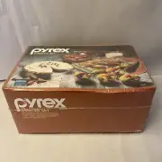 Vintage Pyrex Originals 9 Piece Starter Set Glass Ovenware 1208 - New Sealed