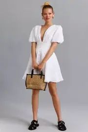 NWT Anthropologie The Katerina Button-Front Mini Dress size L