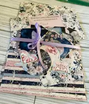 Junk journal ephemera Kit - Paper Moon Pages + Ephemera Scrapbooking Mixed Medi