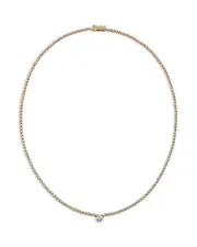 Bloomingdale's Fine Collection Solitaire Station Tennis Necklace in 14K Yellow Gold, 2.33 tcw