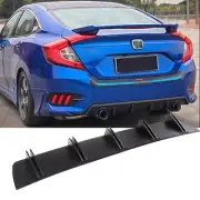 Car Rear Diffuser 10 Chin Fins Bumper Lip Splitter Spoiler For Honda Civic Coupe (for: Honda Civic)