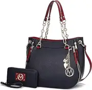 MKF Collection Crossbody Handbag purses for women, Vegan Leather Satchel Shoulder Bag, Wristlet Wallet