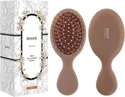 RHOS Mini Hair Brush for Women,Men and Kids-Travel Size Hair Brush for Purse,Pocket,backpack-Small Cushion Paddle Brush with Soft Bristles-Mini Detangler Brush for All Hair Types(1 Pack-Mocha)