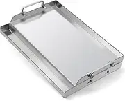 Criditpid Stainless Steel Griddle for Gas Grill, Universal Flat Top Cooking Griddle for Charcoal Grills/Gas Stoves, 18"×12.5" BBQ Grill Griddle Plate Insert for Weber, Nexgrill, Charbroil, Camp Chef.