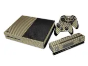 XBox One Console and Controller Skins -- Golden Brown Carbon Fiber (#209)