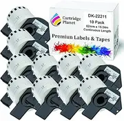 Cartridge Planet 10 Pack Compatible Tape Roll for Brother Label Printer - 62mm x 15.24m Continuous Length White Label Tape
