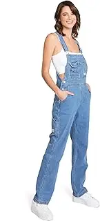 [Lana Roux] Womens Classic Stretchy Denim Jumpsuit Straight Leg Jean Overalls