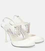 [Jimmy Choo] Jimmy Choo Verity 95 embellished satin pumps AU 11 white