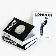 Decorative Books Set, Storage Box for Entry Table, Stacked Decor, Shelf Decor Accents Books, Home Faux Decoration Home, Office black White