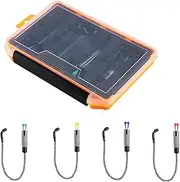 Fish Bite Alarm | 4X No Light Fishing Pole Alerts,Lightweight Pond Creatures Catching Tensioner with Two Chains for Enthusiasts