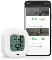 Wireless Thermometer Hygrometer for iPhone/Android, Smart Bluetooth Humidity ...