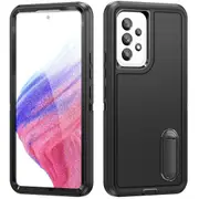 MCC Shockproof Samsung Galaxy A53 5G Case Cover Heavy Duty with Stand A536 [Black+Black]