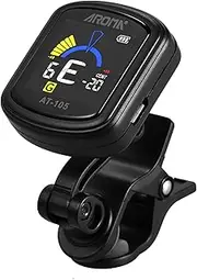 Guitar Tuner, AT-105 Rechargeable Clip-on Tuner Color Screen Built-in Battery for Chromatic Guitar Bass Ukulele Violin