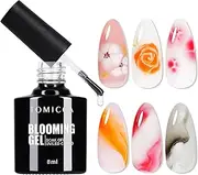 TOMICCA Clear Blooming Gel Nail Polish,Soak Off UV LED Blossom Gel Nail Polish for Spreading Effect,Nail Painting, Marble,Natural Stone,Watercolor Blooming Gel Polish Nail Art Design Manicure