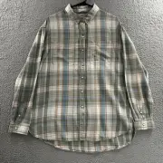American Eagle Womens Top Multicolor Size Small Plaid Pearl Snap Oversized