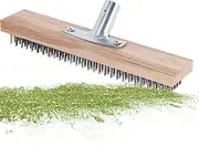 Wire Broom Brush - Street Sweeping Broom Brush, Metal Wire Duster | Flexible Sturdy Steel Garden Cleaning Duster, Hard Bristles Scratch Brush Rake for Removing Garden Moss Stubborn Stains