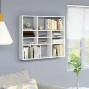 White Wall Shelf 90x16x78 cm Engineered Wood Storage Organizer Display Unit