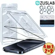 For iPhone 16 15 14 Pro Max Plus 13 12 11 Tempered Glass Screen Protector+LensX2