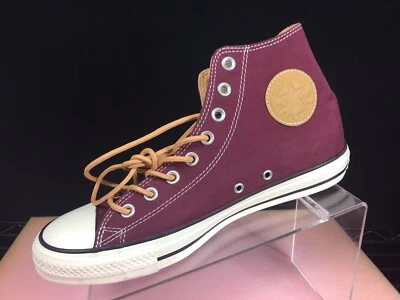 CONVERSE PEACHED CANVAS HIGH TOP DEEP BORDEAUX BISCUIT UNISEX M 8 W 10 SHOE READ