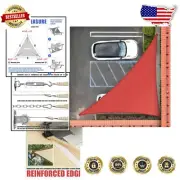 12' x 21' Red Triangle Sun Shade Sail - 3- , 95% UV Blockage
