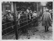 Russian prisoners war a prison camp Poland during World War One, c Old Photo