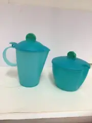 TUPPERWARE Teal Green SUGAR AND CREAMER SET Brand NEW