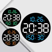 LED Large Digital Wall Clock Indoor Temperature Date Alarm Clock for Bedroom