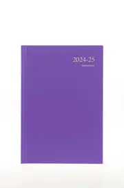 2024-2025 Fin Year Diary Collins Essential A4 Day to Page Purple w/ Appt ESSA41M.55