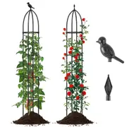 Costway 2PCS Obelisk Trellis Flower Stand Planting Rack Adjustable Garden Bed for Climbing Plants Jasmine