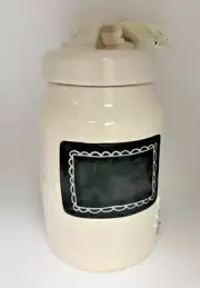 Rae Dunn Large White Dimpled 10” Take Note Canister rare NEW VHTF farmhouse htf