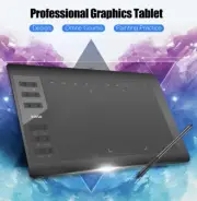 10x6 Inch Professional Graphics Drawing Tablet 12 Express Keys with for Windows