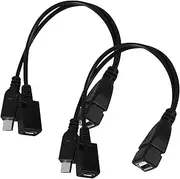 MOLUCKFU Micro OTG Adapter Cable Set 2 Pieces Black Easy to Convert Phone to Port for External Devices