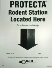 20 Bell Rodent Bait Station Markers Mouse Mice Rat Stickers Labels Protecta