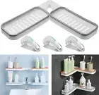Shower Caddy Shelf Organizer Rack， Improved Self Adhesive Bathroom Shelves Baske