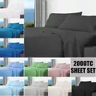 NEW Ultra SOFT 2000TC - 4 Pcs FITTED&FLAT Sheet Set Queen/King/Double Size Bed