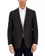 Tommy Hilfiger Men's Modern Fit Solid Weave Sport Coat Blazer, Brown, 36R