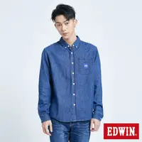 在飛比找蝦皮商城優惠-EDWIN 貼袋式牛仔長袖襯衫(原藍磨)-男款