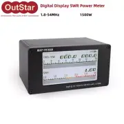 Digital Display SWR Power Meter 1.8-54MHz 1500W RF Power Meter f/Radio MAT-S1500