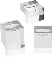 ULTECHNOVO 3pcs Acrylic Ring Stand Display Holder for Jewelry Showcase Ring Organizer Trays