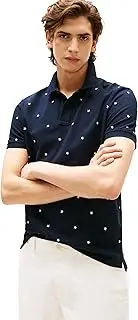 [Tommy Hilfiger] Men's Short Sleeve Polo Shirts in Regular Fit with Stretch and Organic Pique Cotton