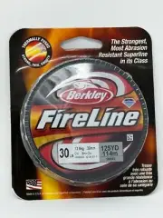 * BERKLEY * FIRELINE " SMOKE " - 30 LB ' 125YD' BFLFS30-42