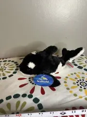 NWT Aurora World Plush Shamu Orca Black White Whale Stuffed Animal