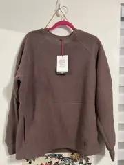 Topo Designs Crew neck Large Peppercorn Mountain Fleece Pullover Casual