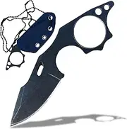 EDC Neck Knife- Mini Pocket knife-D2 steel-Kydex sheath- Knife for EDC-Everyday Carry Knife for Men and Women-Indoor/Outdoor Gift-Stonewash