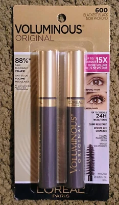 NIP Loreal Paris Voluminous Original Mascara - #600 Blackest Black - 2 Pack!