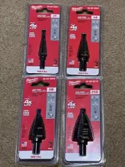 Milwaukee Step Drill Bits #1,#4,#9,&#12 , ALL 4 PCS. , FREE SHIPPING